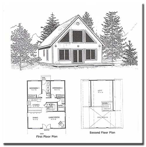 2 Bedroom Cabin Plans with Loft